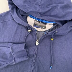 Twillory Athlounger Hoodie Mens Large Navy Blue Full Zip Performance Sweatshirt